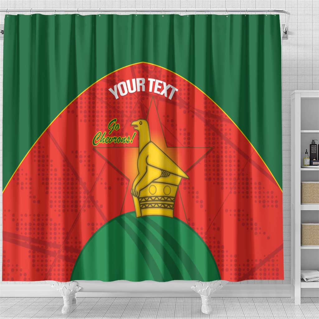 Custom Zimbabwe Cricket Shower Curtain Go Chevrons 2003 Color Version - Wonder Print Shop