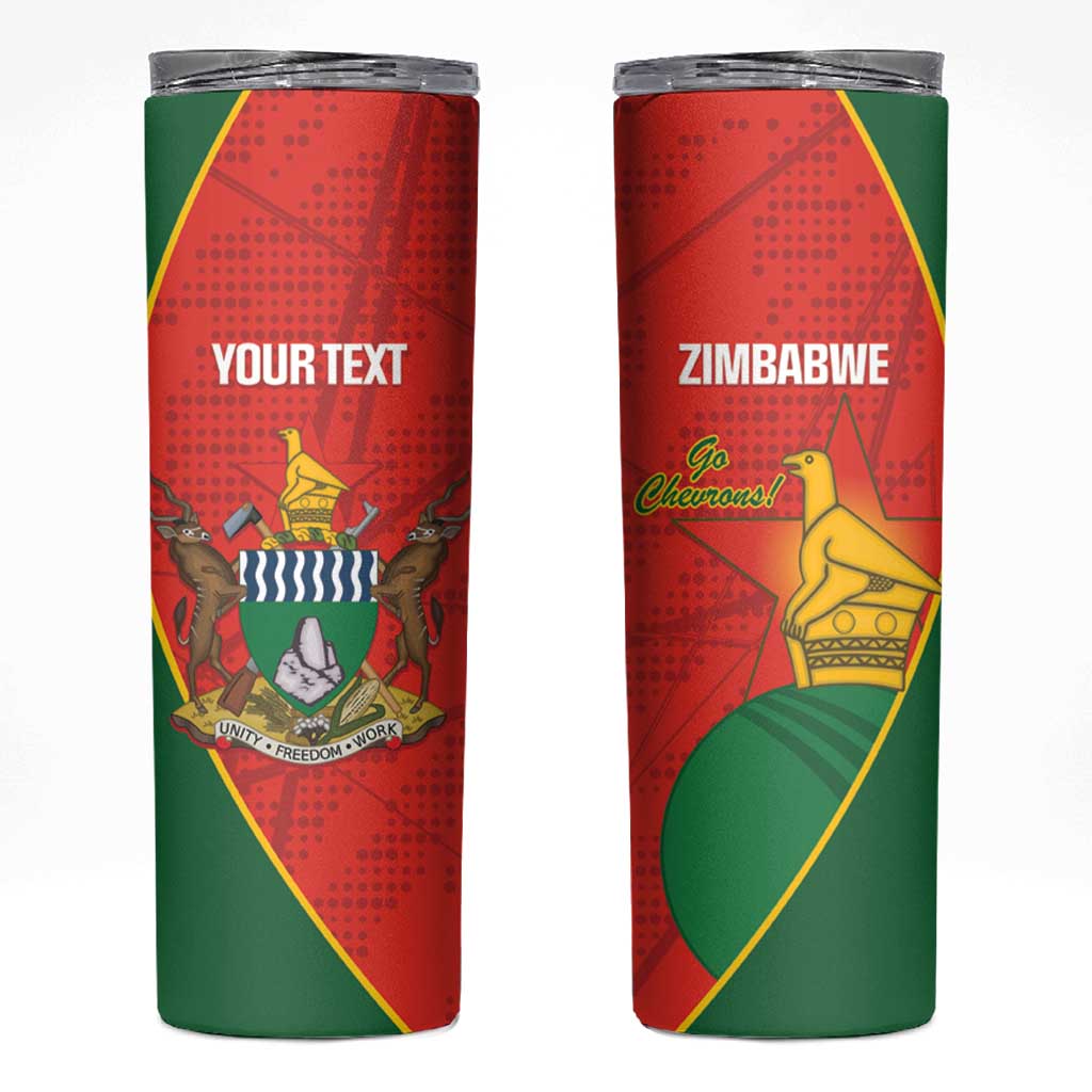 Custom Zimbabwe Cricket Skinny Tumbler Go Chevrons 2003 Color Version - Wonder Print Shop