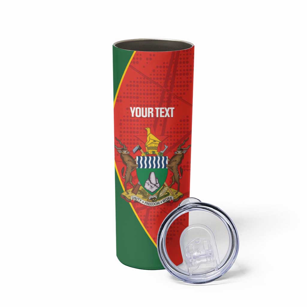 Custom Zimbabwe Cricket Skinny Tumbler Go Chevrons 2003 Color Version - Wonder Print Shop