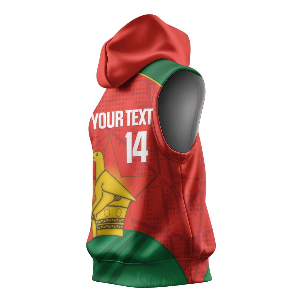 Custom Zimbabwe Cricket Sleeveless Hoodie Go Chevrons 2003 Color Version - Wonder Print Shop