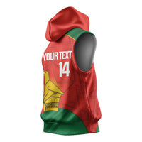 Custom Zimbabwe Cricket Sleeveless Hoodie Go Chevrons 2003 Color Version - Wonder Print Shop