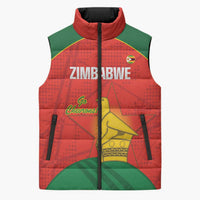 Custom Zimbabwe Cricket Sleeveless Puffer Jacket Go Chevrons 2003 Color Version - Wonder Print Shop
