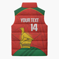 Custom Zimbabwe Cricket Sleeveless Puffer Jacket Go Chevrons 2003 Color Version - Wonder Print Shop