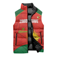 Custom Zimbabwe Cricket Sleeveless Puffer Jacket Go Chevrons 2003 Color Version - Wonder Print Shop