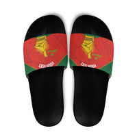 Custom Zimbabwe Cricket Slide Sandals Go Chevrons 2003 Color Version - Wonder Print Shop