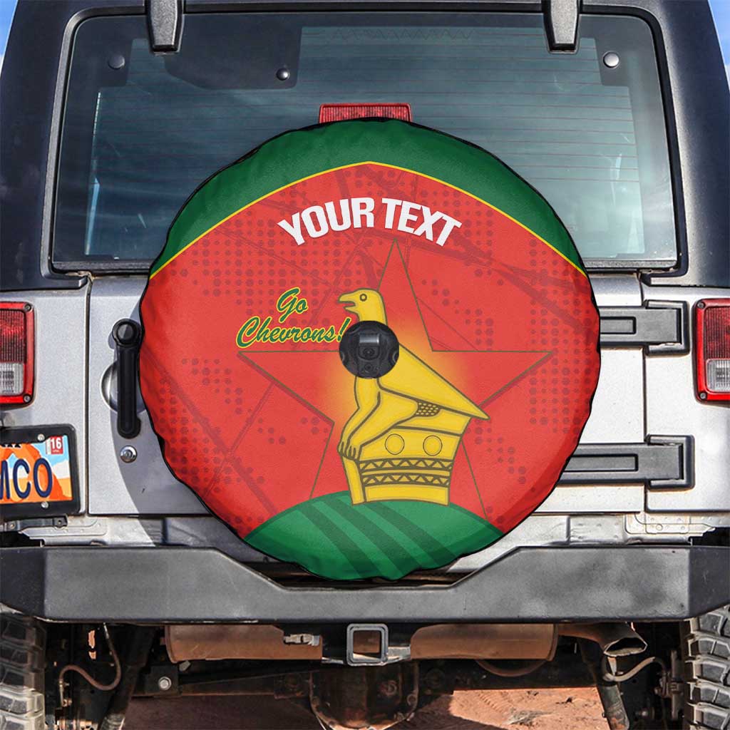 Custom Zimbabwe Cricket Spare Tire Cover Go Chevrons 2003 Color Version - Wonder Print Shop