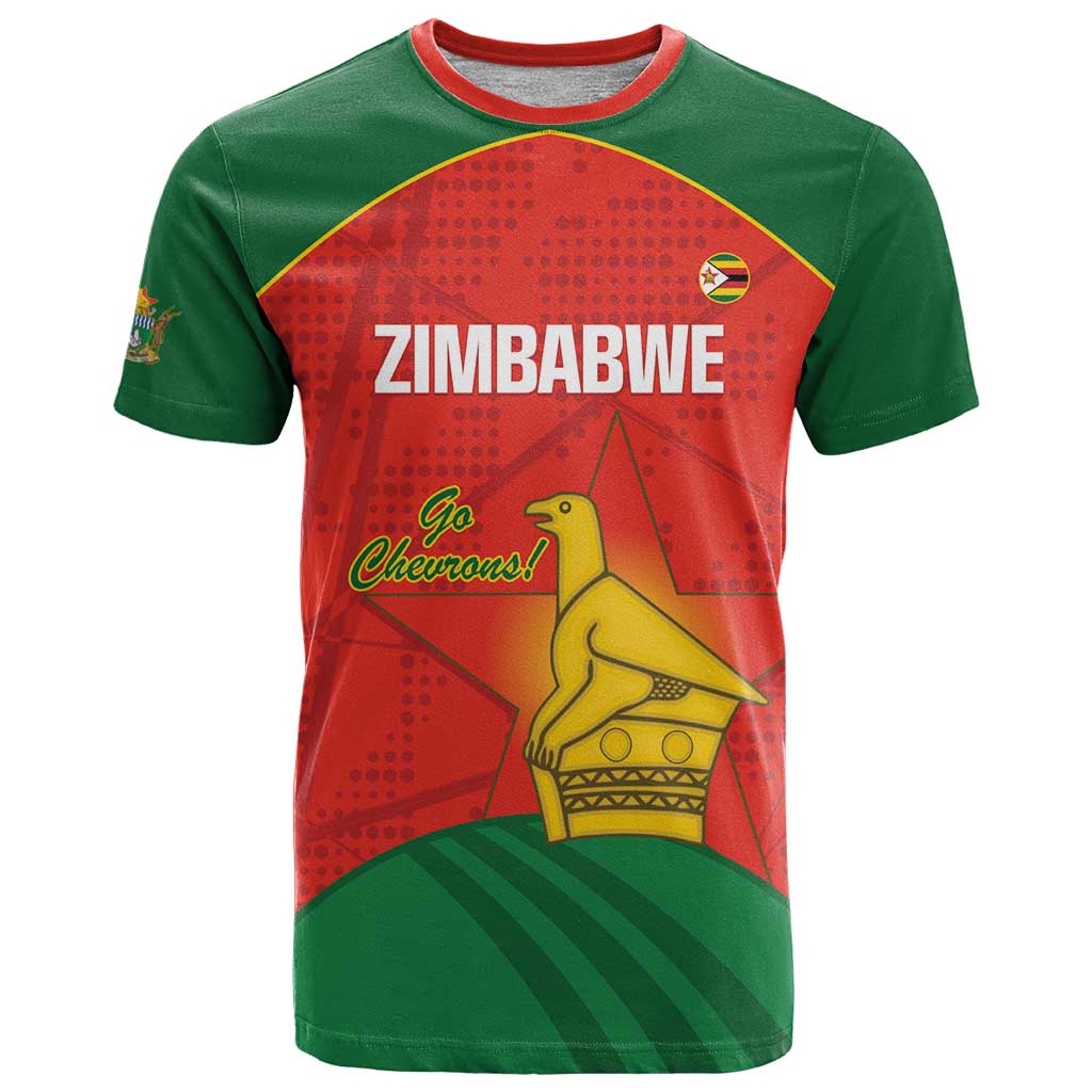 Custom Zimbabwe Cricket T Shirt Go Chevrons 2003 Color Version - Wonder Print Shop