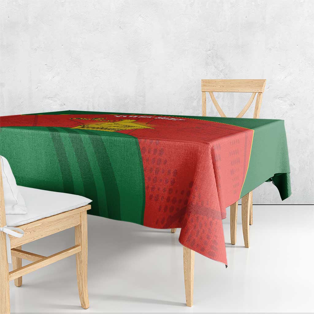 Custom Zimbabwe Cricket Tablecloth Go Chevrons 2003 Color Version - Wonder Print Shop