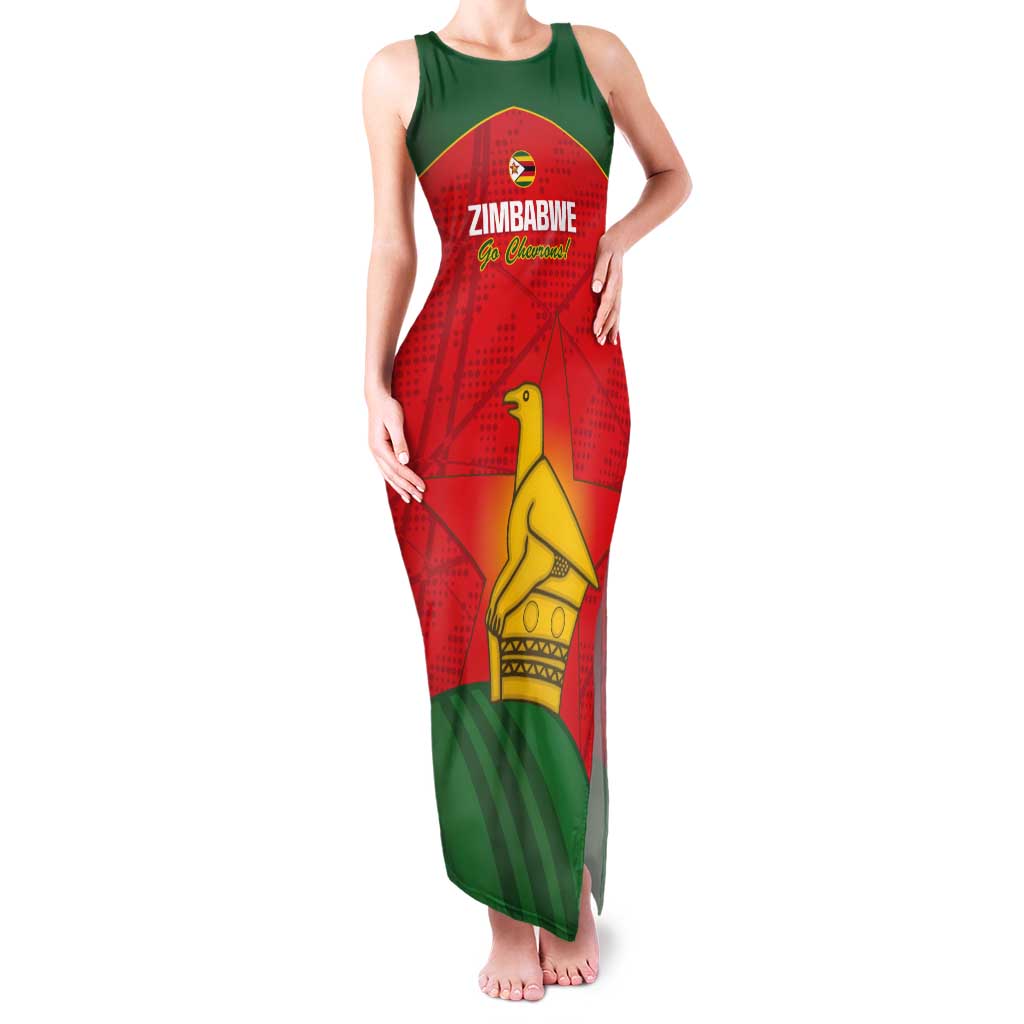 Custom Zimbabwe Cricket Tank Maxi Dress Go Chevrons 2003 Color Version - Wonder Print Shop
