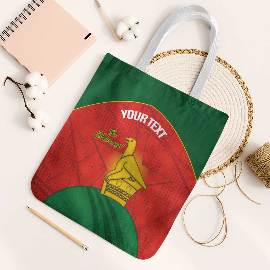 Custom Zimbabwe Cricket Tote Bag Go Chevrons 2003 Color Version - Wonder Print Shop