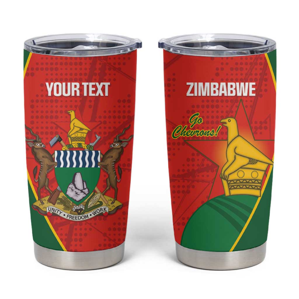 Custom Zimbabwe Cricket Tumbler Cup Go Chevrons 2003 Color Version - Wonder Print Shop