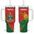 Custom Zimbabwe Cricket Tumbler With Handle Go Chevrons 2003 Color Version - Wonder Print Shop