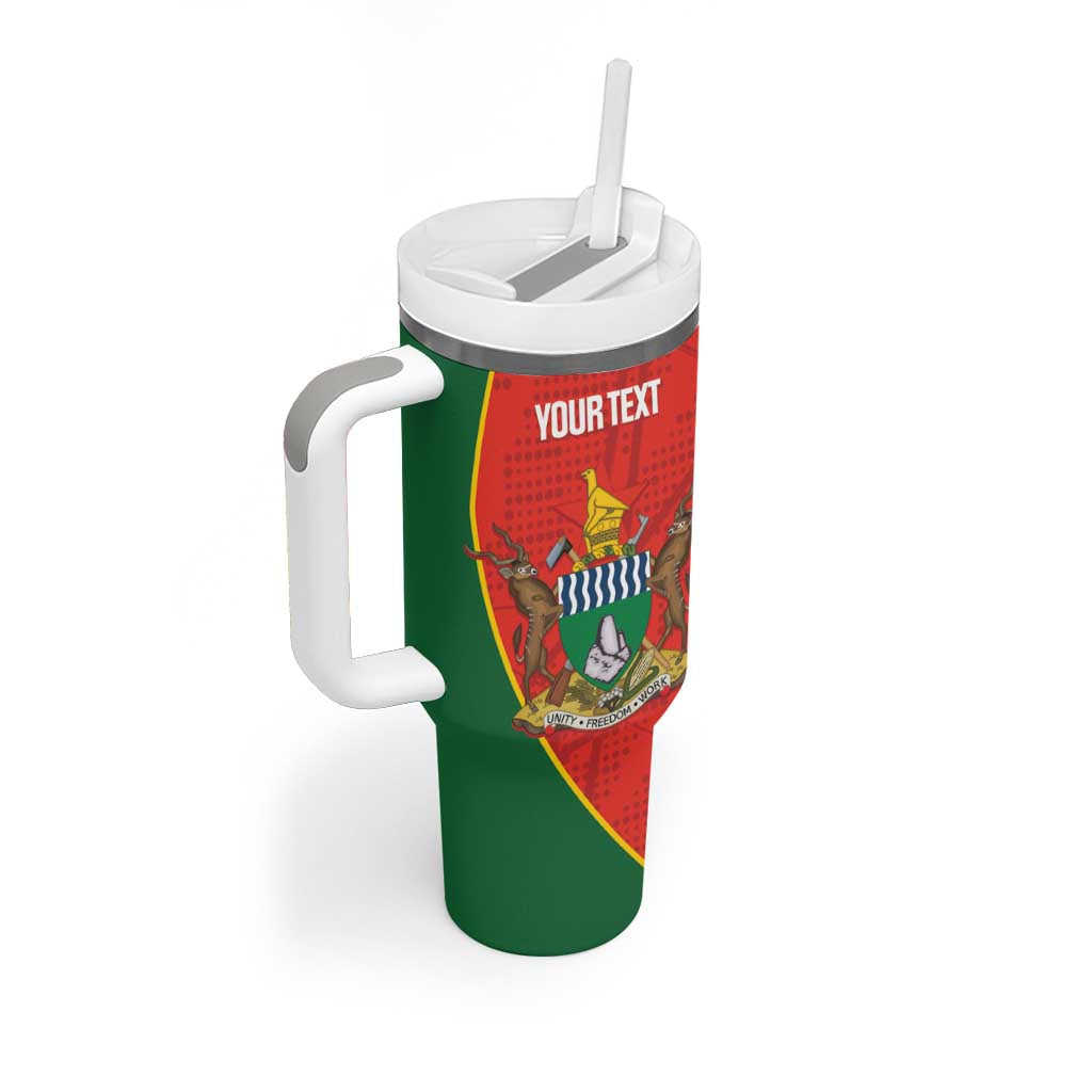 Custom Zimbabwe Cricket Tumbler With Handle Go Chevrons 2003 Color Version - Wonder Print Shop