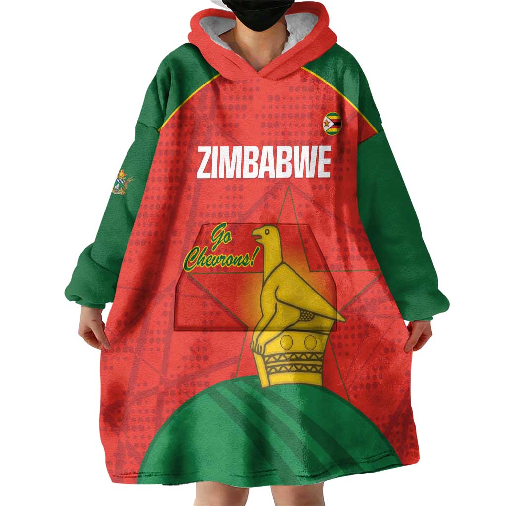 Custom Zimbabwe Cricket Wearable Blanket Hoodie Go Chevrons 2003 Color Version - Wonder Print Shop