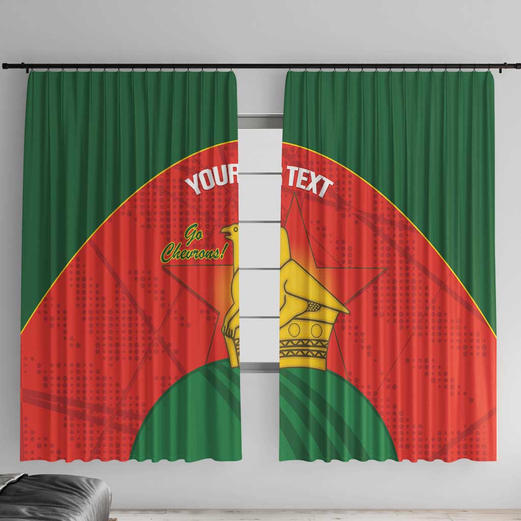 Custom Zimbabwe Cricket Window Curtain Go Chevrons 2003 Color Version - Wonder Print Shop
