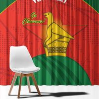 Custom Zimbabwe Cricket Window Curtain Go Chevrons 2003 Color Version - Wonder Print Shop