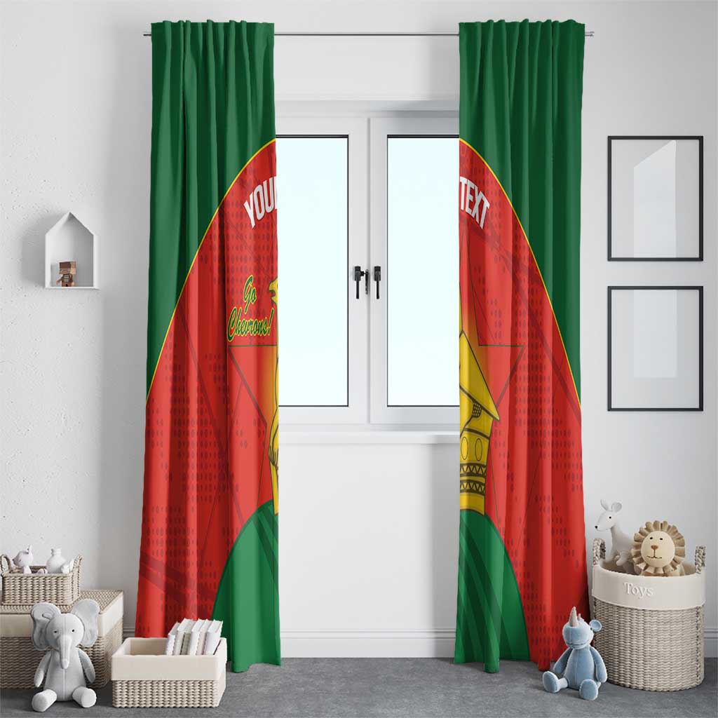 Custom Zimbabwe Cricket Window Curtain Go Chevrons 2003 Color Version - Wonder Print Shop