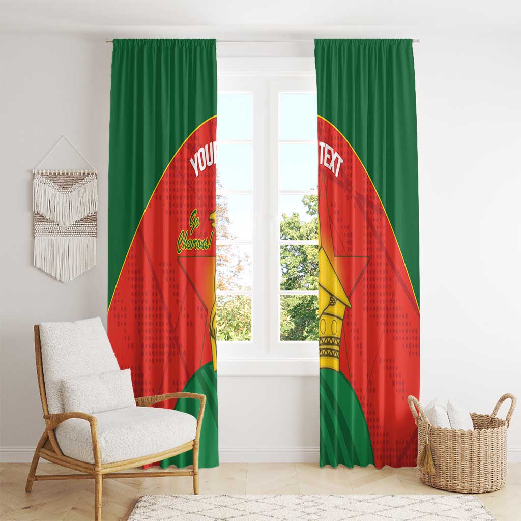 Custom Zimbabwe Cricket Window Curtain Go Chevrons 2003 Color Version - Wonder Print Shop