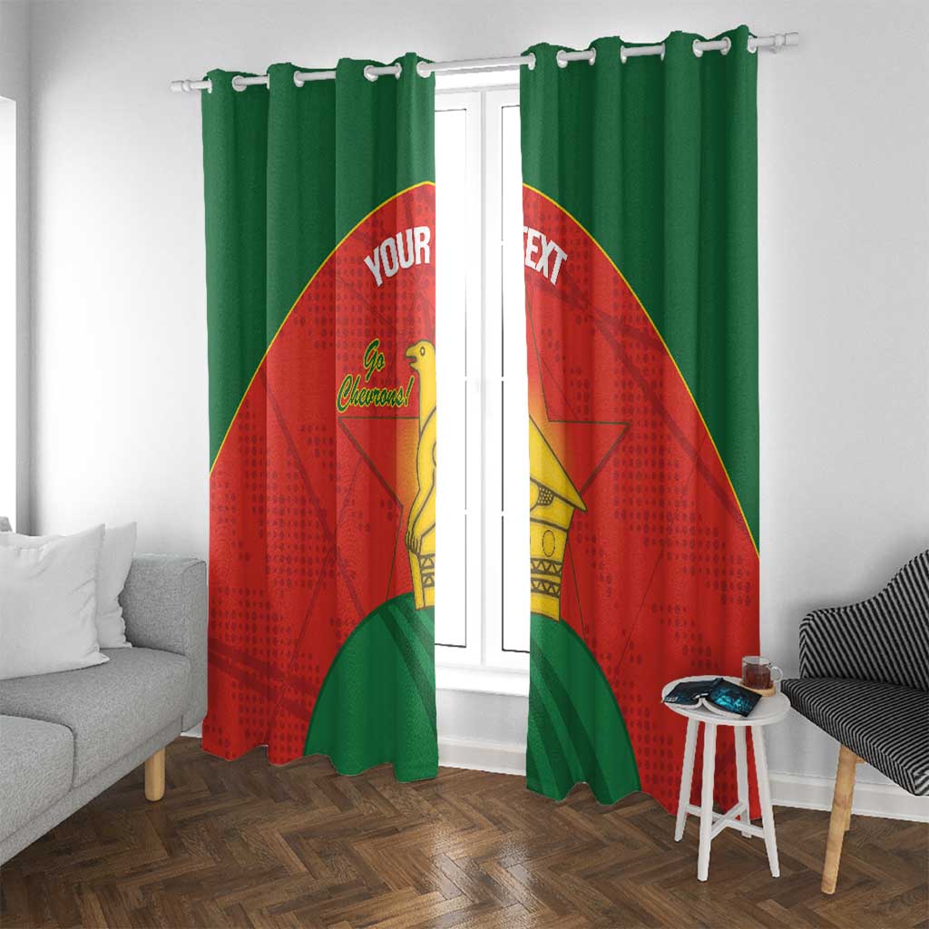 Custom Zimbabwe Cricket Window Curtain Go Chevrons 2003 Color Version - Wonder Print Shop