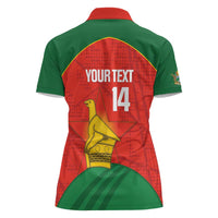 Custom Zimbabwe Cricket Women Polo Shirt Go Chevrons 2003 Color Version - Wonder Print Shop