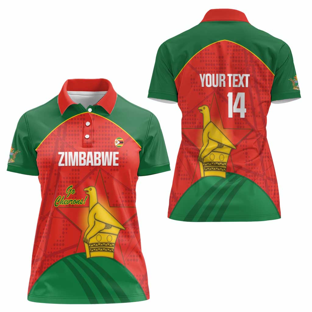 Custom Zimbabwe Cricket Women Polo Shirt Go Chevrons 2003 Color Version - Wonder Print Shop