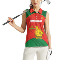 Custom Zimbabwe Cricket Women Sleeveless Polo Shirt Go Chevrons 2003 Color Version - Wonder Print Shop