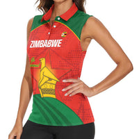 Custom Zimbabwe Cricket Women Sleeveless Polo Shirt Go Chevrons 2003 Color Version - Wonder Print Shop