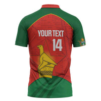 Custom Zimbabwe Cricket Zipper Polo Shirt Go Chevrons 2003 Color Version - Wonder Print Shop