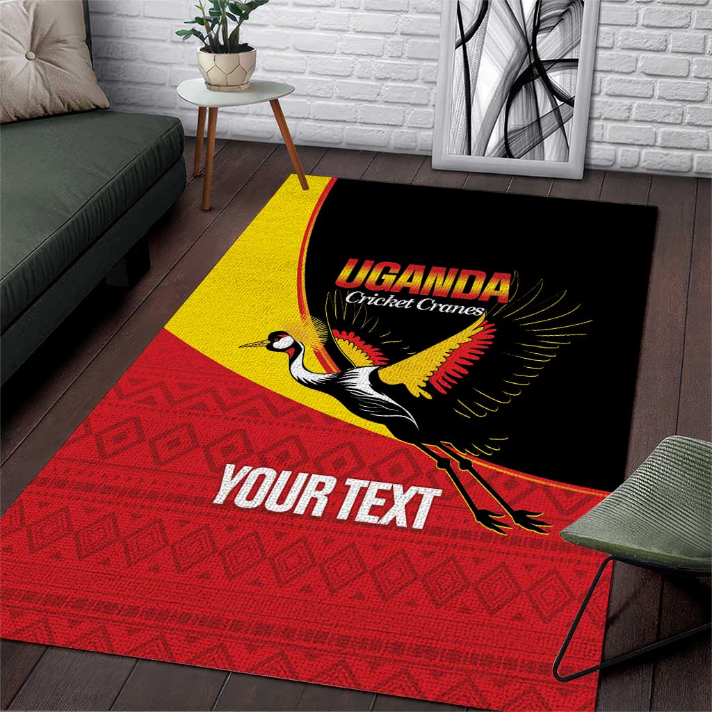 Custom Uganda Cricket Area Rug Go Cranes African Pattern - Wonder Print Shop