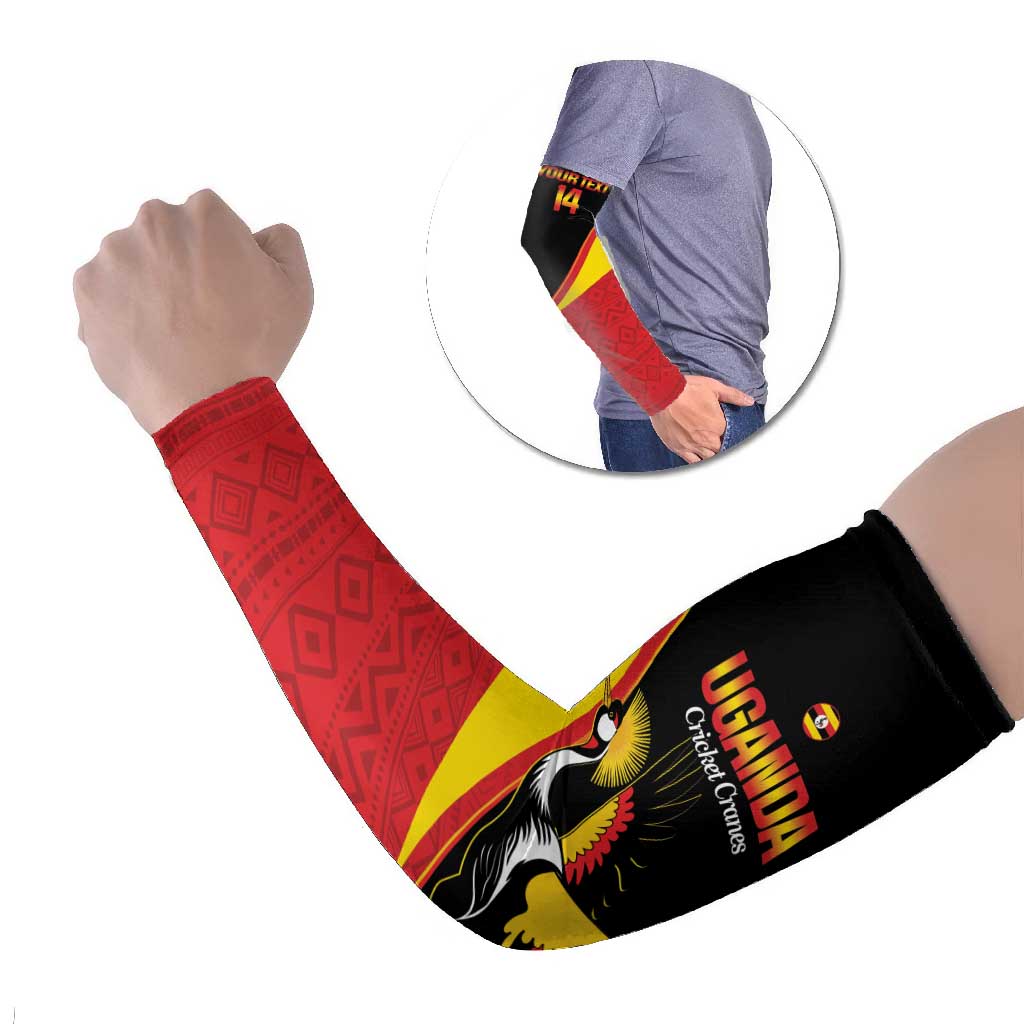 Custom Uganda Cricket Arm Sleeves Go Cranes African Pattern - Wonder Print Shop