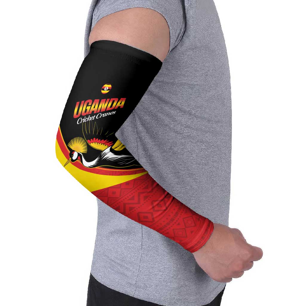 Custom Uganda Cricket Arm Sleeves Go Cranes African Pattern - Wonder Print Shop
