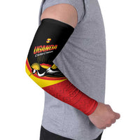Custom Uganda Cricket Arm Sleeves Go Cranes African Pattern - Wonder Print Shop