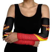 Custom Uganda Cricket Arm Sleeves Go Cranes African Pattern - Wonder Print Shop