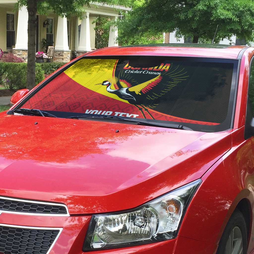 Custom Uganda Cricket Auto Sun Shade Go Cranes African Pattern - Wonder Print Shop