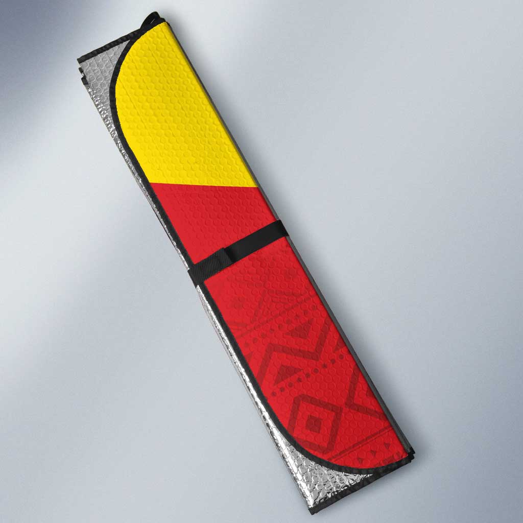 Custom Uganda Cricket Auto Sun Shade Go Cranes African Pattern - Wonder Print Shop