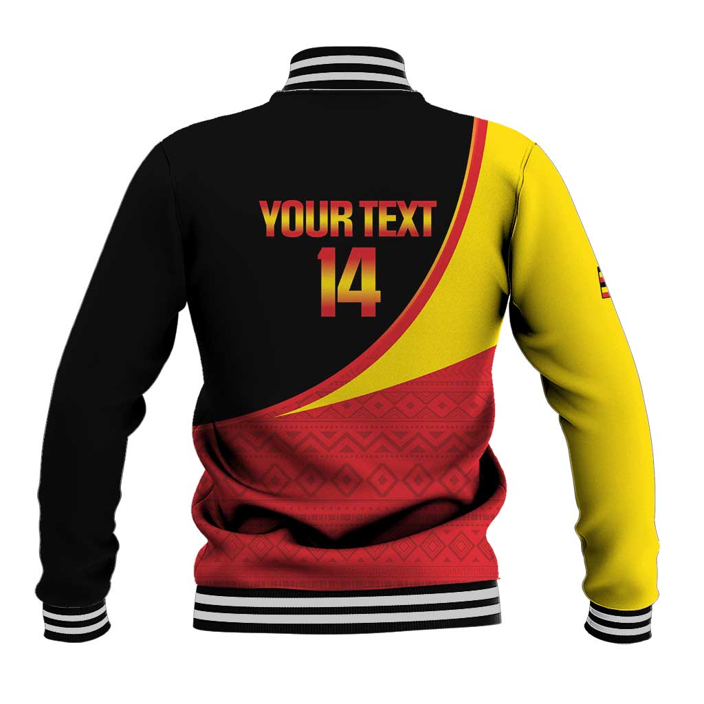 Custom Uganda Cricket Baseball Jacket Go Cranes African Pattern - Wonder Print Shop