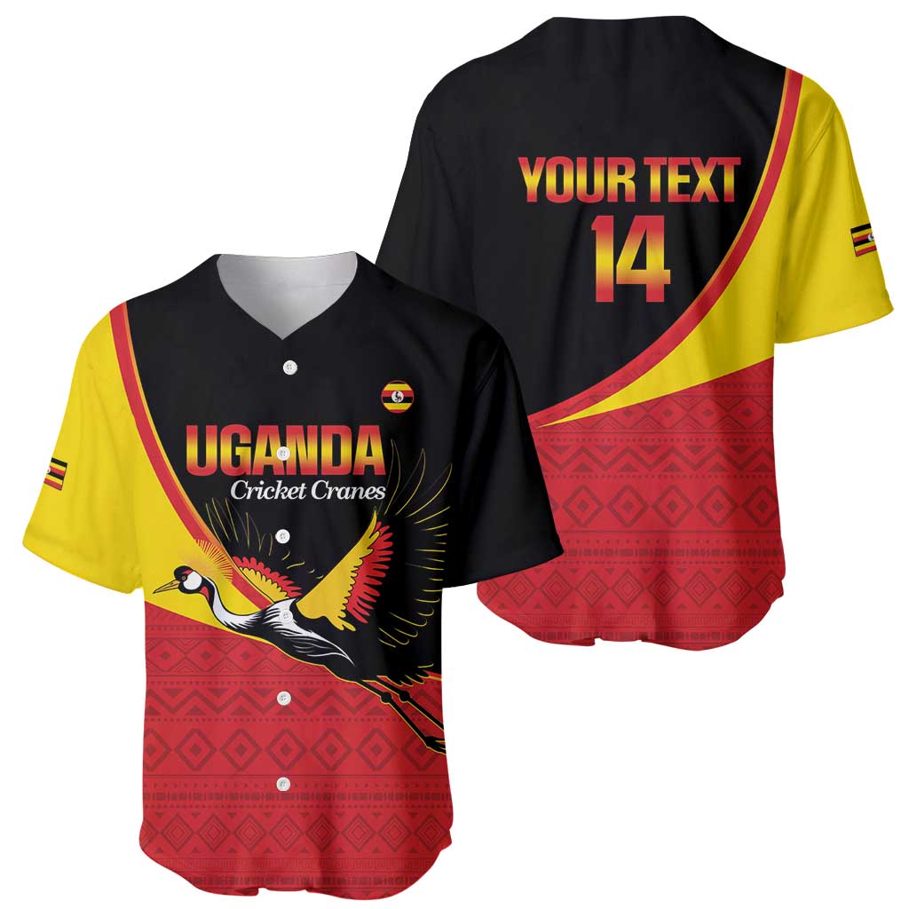 Custom Uganda Cricket Baseball Jersey Go Cranes African Pattern - Wonder Print Shop