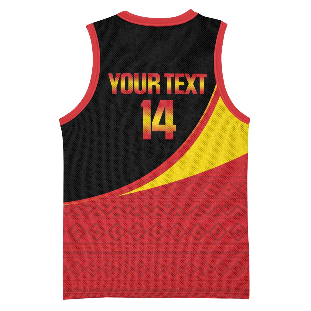 Custom Uganda Cricket Basketball Jersey Go Cranes African Pattern - Wonder Print Shop