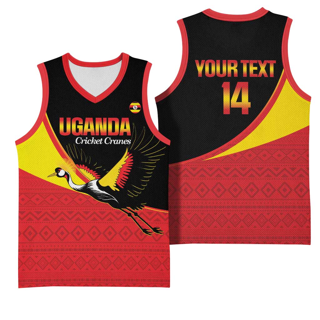 Custom Uganda Cricket Basketball Jersey Go Cranes African Pattern - Wonder Print Shop