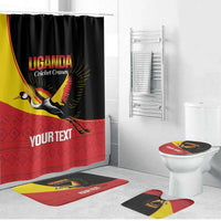 Custom Uganda Cricket Bathroom Set Go Cranes African Pattern - Wonder Print Shop
