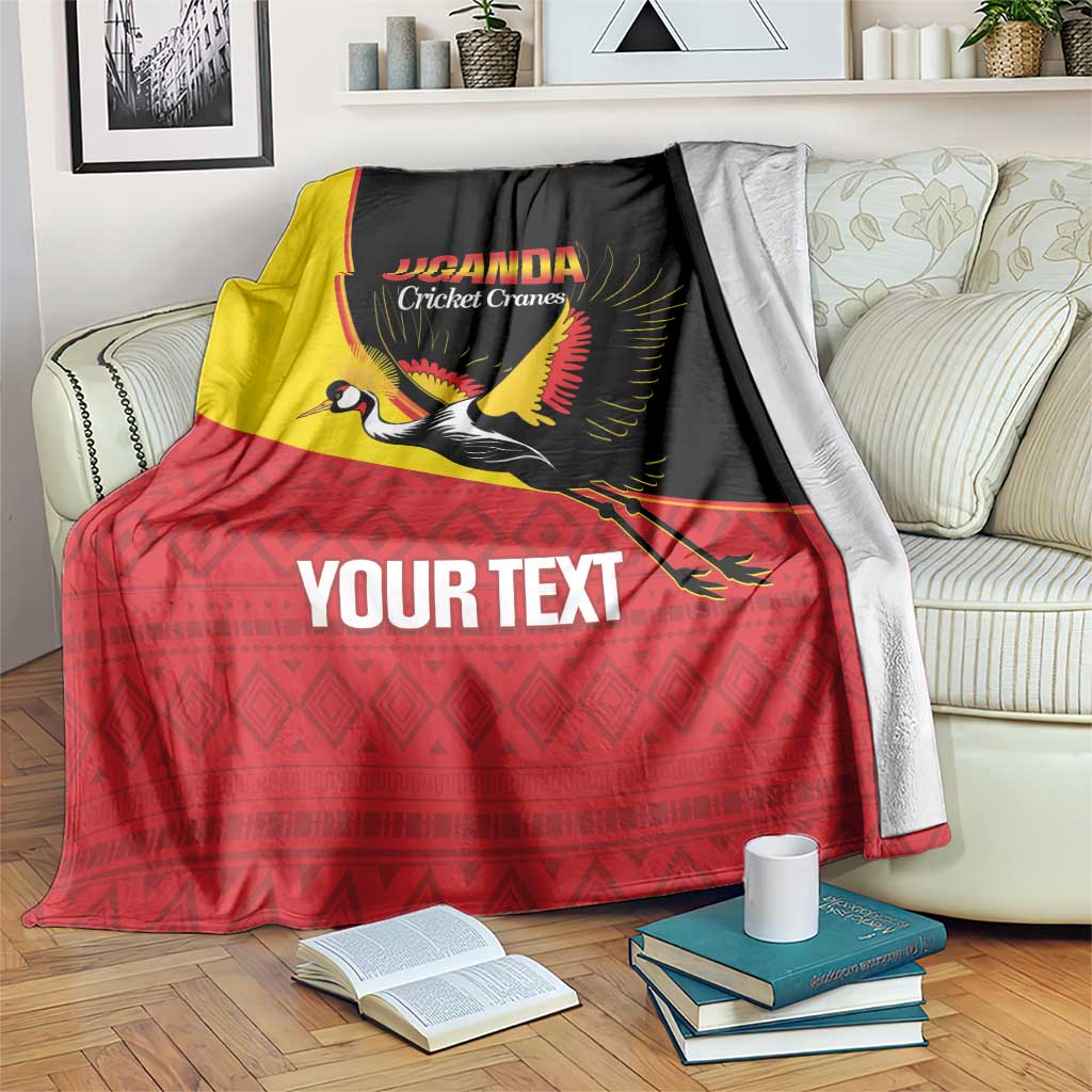 Custom Uganda Cricket Blanket Go Cranes African Pattern - Wonder Print Shop