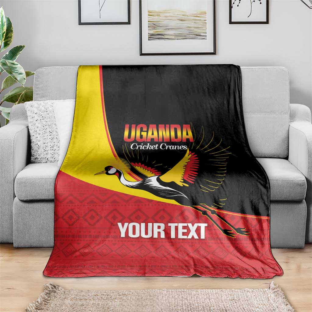 Custom Uganda Cricket Blanket Go Cranes African Pattern - Wonder Print Shop