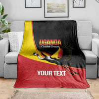 Custom Uganda Cricket Blanket Go Cranes African Pattern - Wonder Print Shop