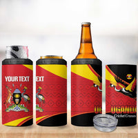 Custom Uganda Cricket 4 in 1 Can Cooler Tumbler Go Cranes African Pattern - Wonder Print Shop