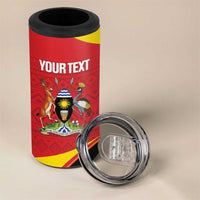 Custom Uganda Cricket 4 in 1 Can Cooler Tumbler Go Cranes African Pattern - Wonder Print Shop