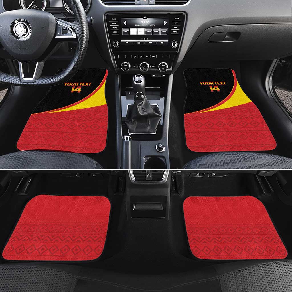 Custom Uganda Cricket Car Mats Go Cranes African Pattern - Wonder Print Shop