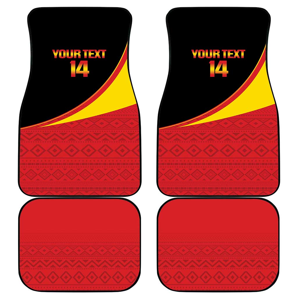 Custom Uganda Cricket Car Mats Go Cranes African Pattern - Wonder Print Shop