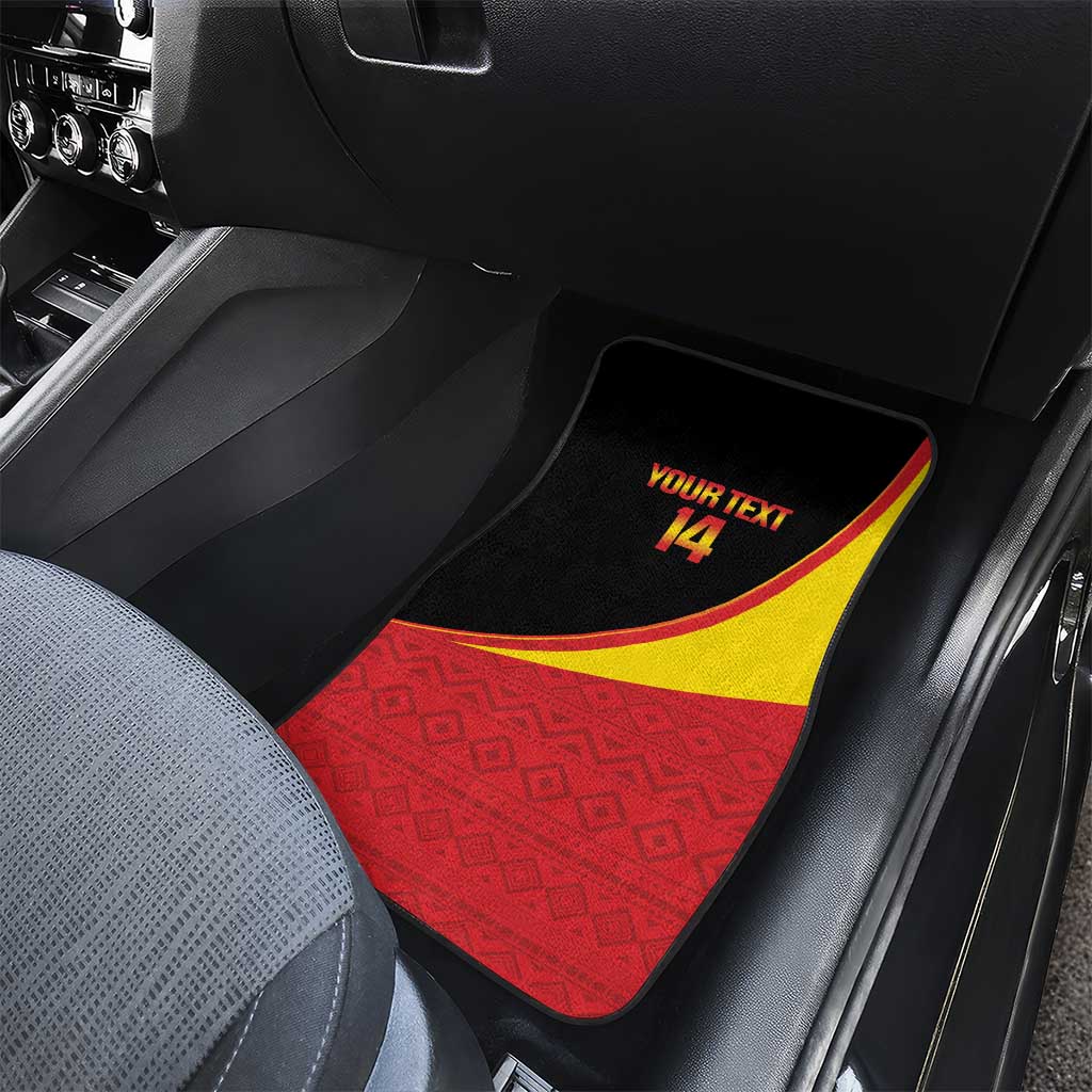 Custom Uganda Cricket Car Mats Go Cranes African Pattern - Wonder Print Shop