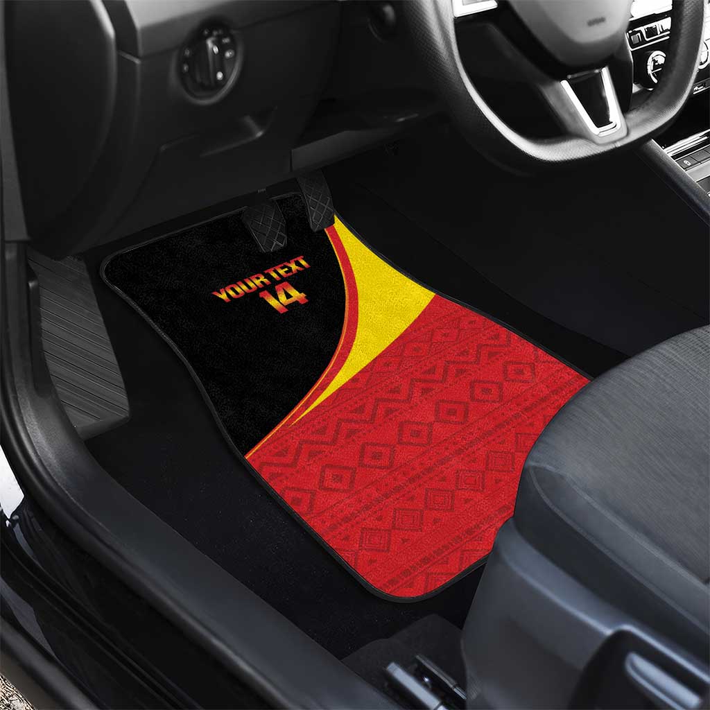 Custom Uganda Cricket Car Mats Go Cranes African Pattern - Wonder Print Shop