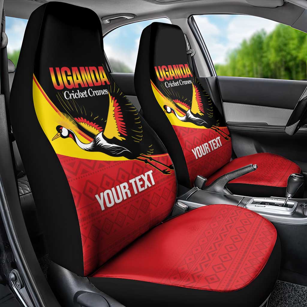 Custom Uganda Cricket Car Seat Cover Go Cranes African Pattern - Wonder Print Shop